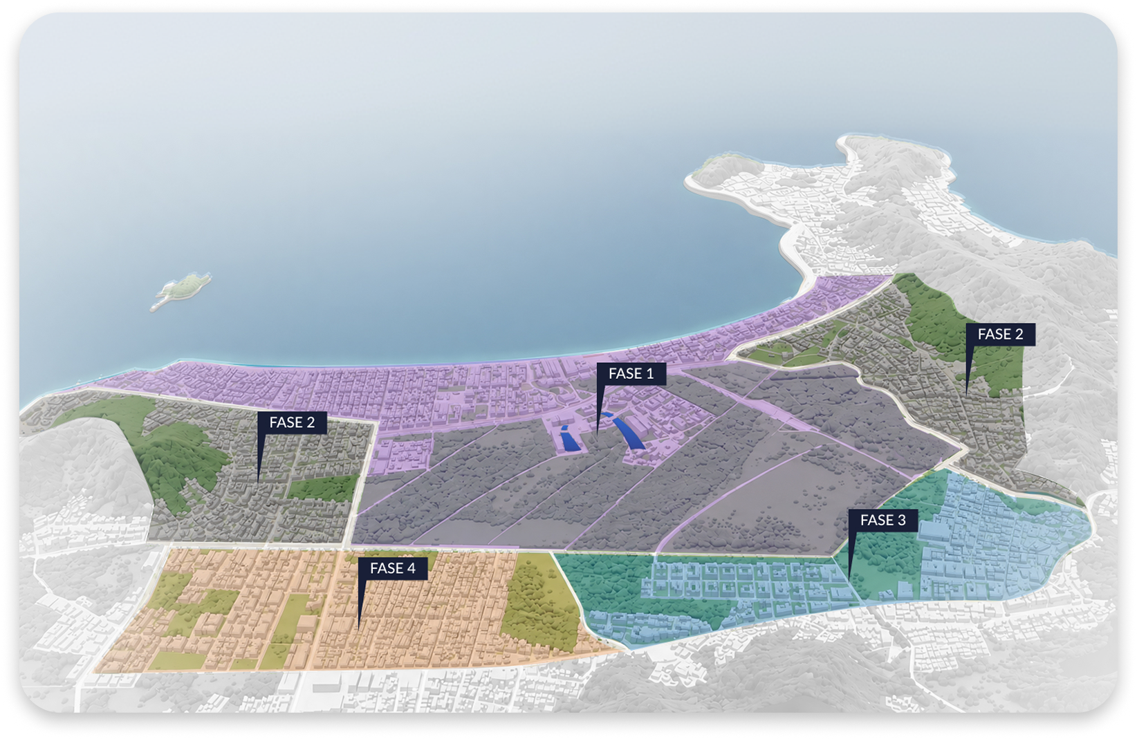 Mapa Distrito de Inovação do Norte da Ilha